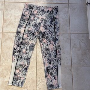 Jessica Simpson Pink and Black Snake Print Leggings